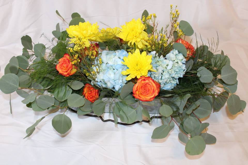 Yellow and orange bouquets