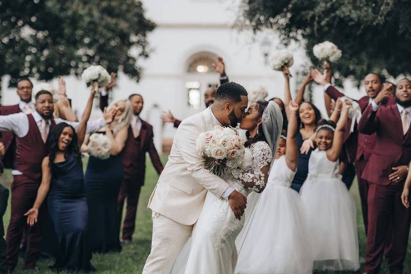 Beautiful bride and party