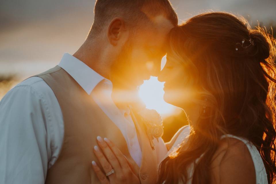 Sunset wedding photography