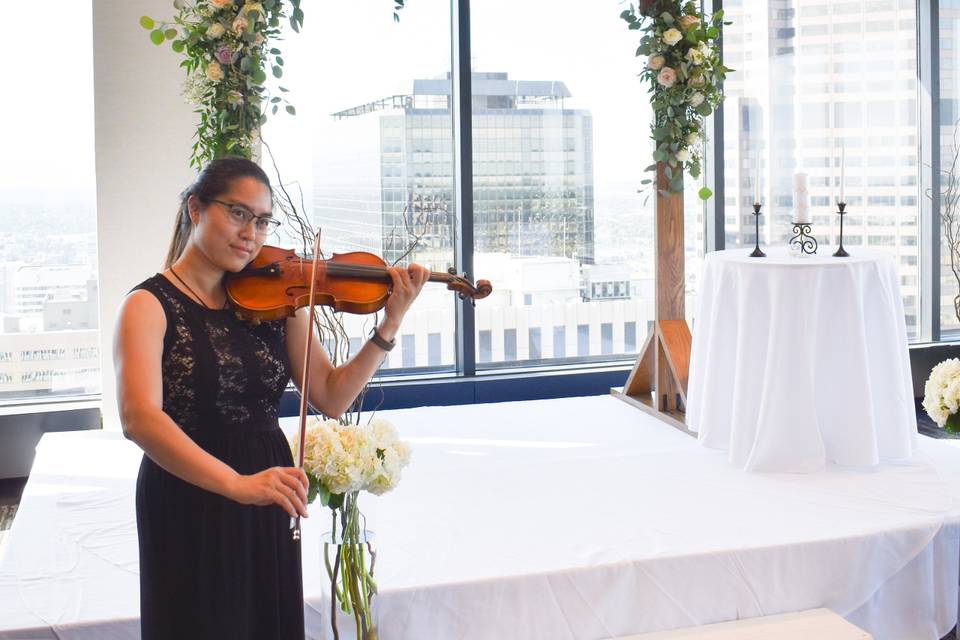 Ceremony with city view