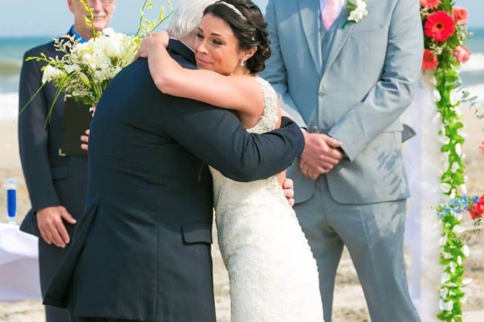 Dad gives the Bride Away!