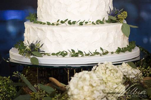 Multiple layered wedding cake