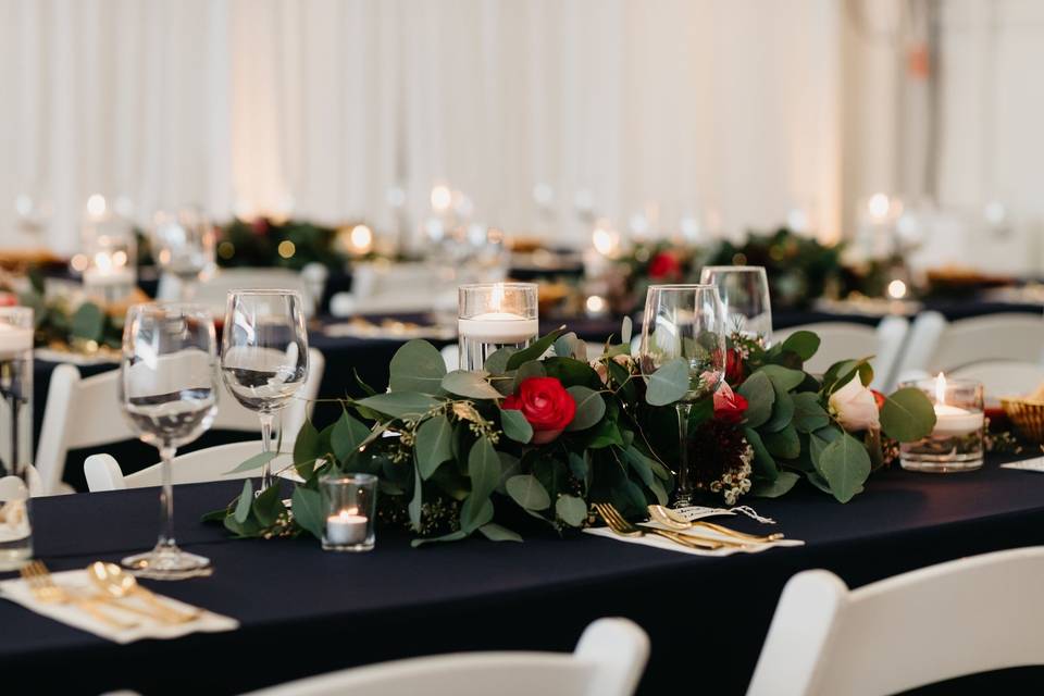 Navy Wedding Reception Tables