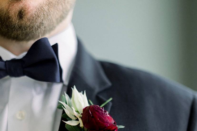 Burgundy Wedding Boutonniere