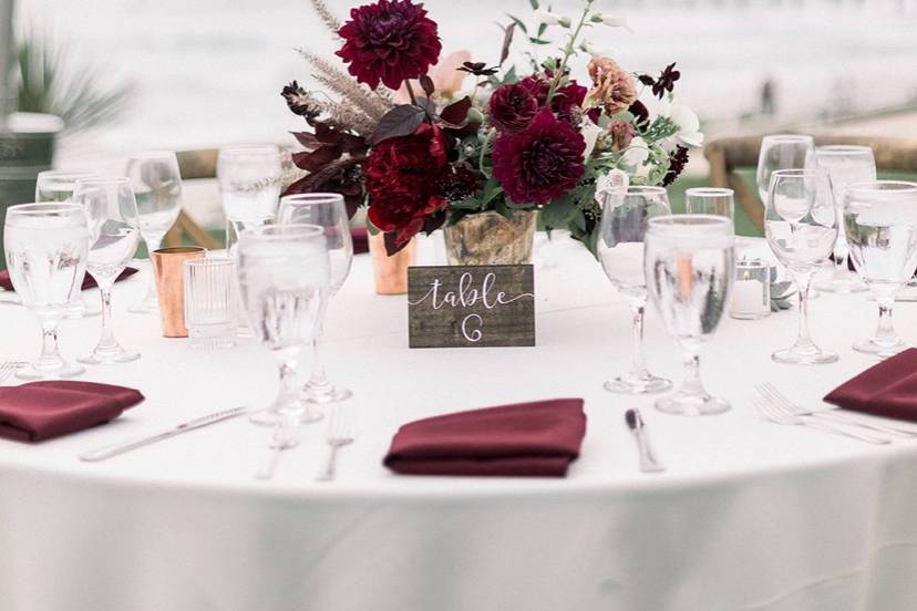 Burgundy Wedding Reception