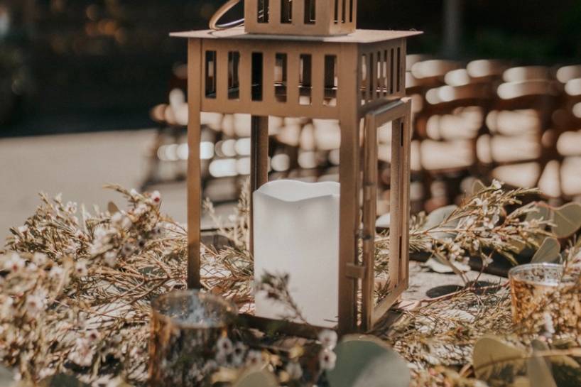 Gold Lantern Centerpiece