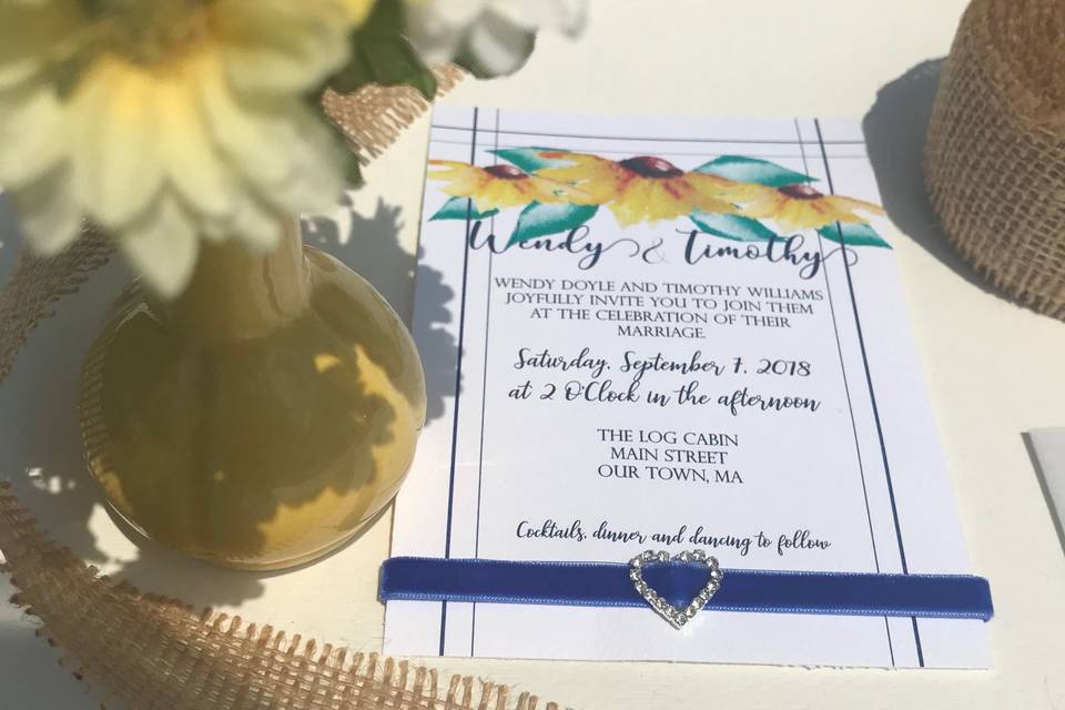 The sunflower wedding invitation collection