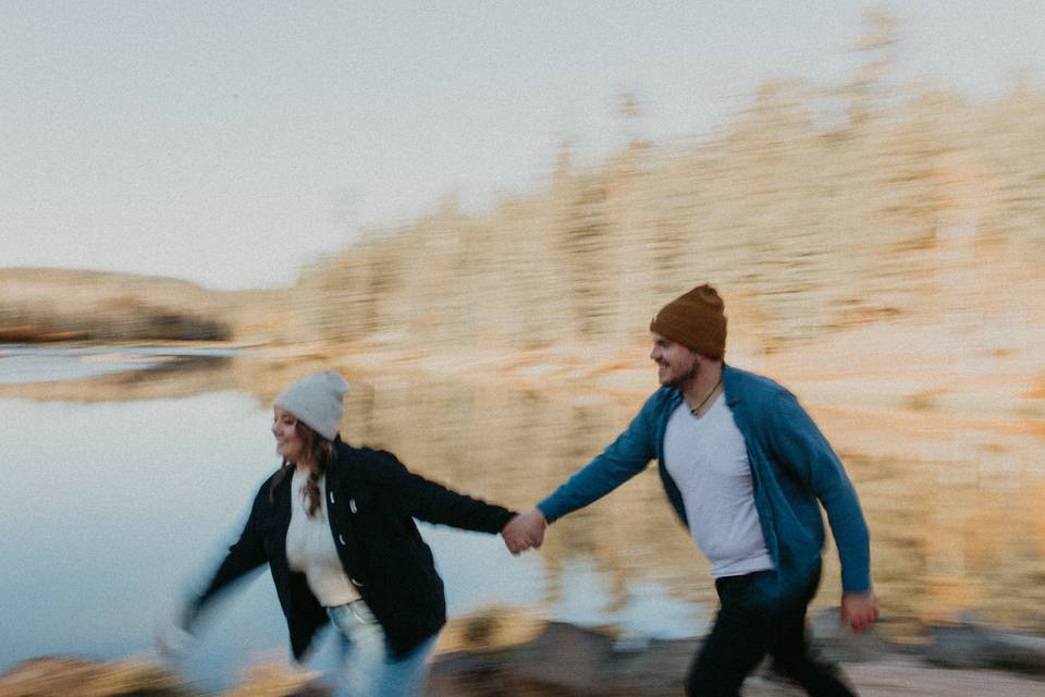 Couple by lake