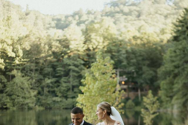 Bride and Groom by the Dam
