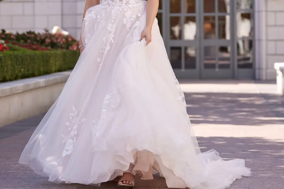 Andrea & Leo Couture A1082 Long High Neck Lace Ballgown Wedding Dress –  Glass Slipper Formals