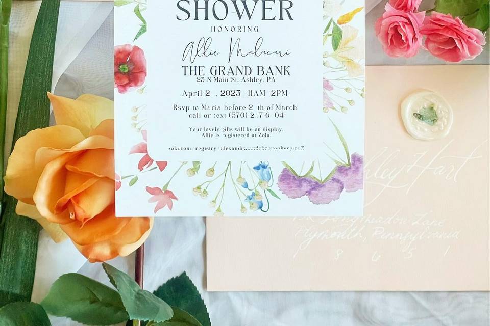 Floral Bridal Shower Invites