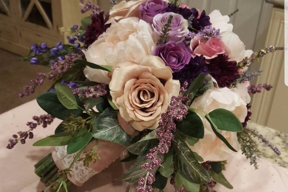 Purples and cream bouquet