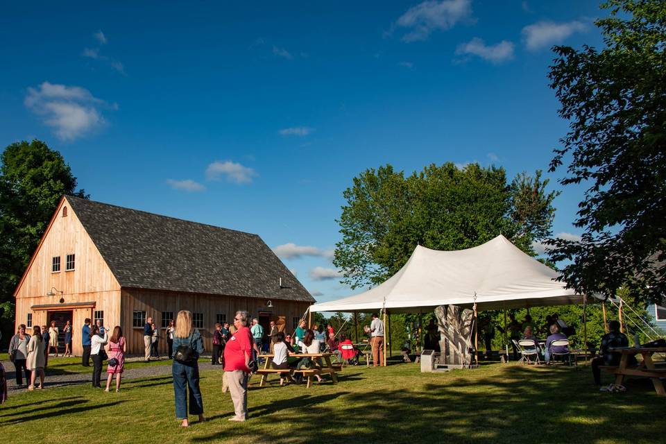 Barn with event tent
