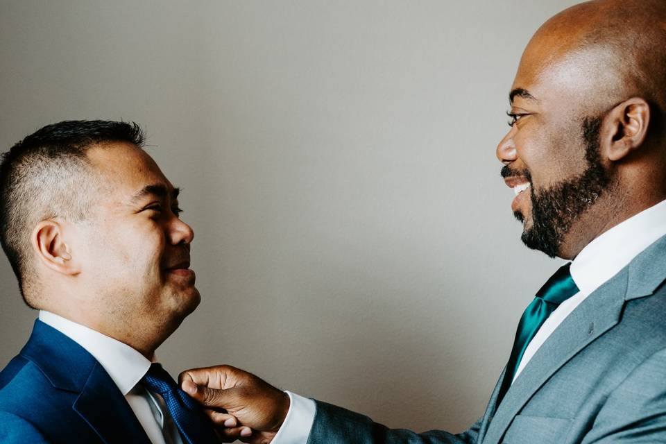 Getting Ready with the Groom