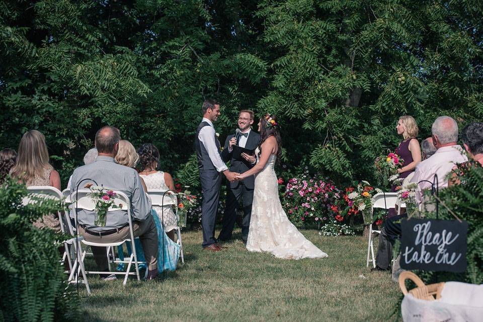 Outdoor wedding ceremony