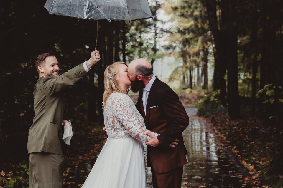 Outdoor Ceremony in the Rain