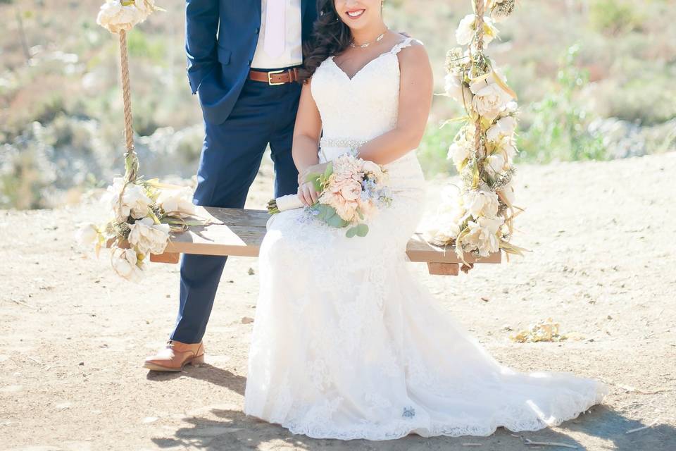 Bride on the swing