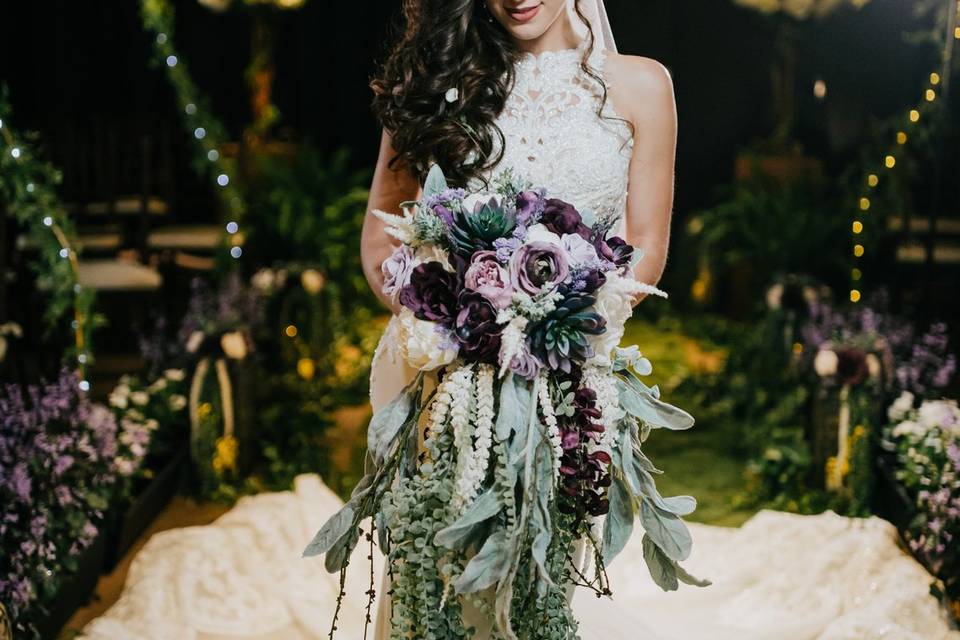 Bride with Lavish Bouquet