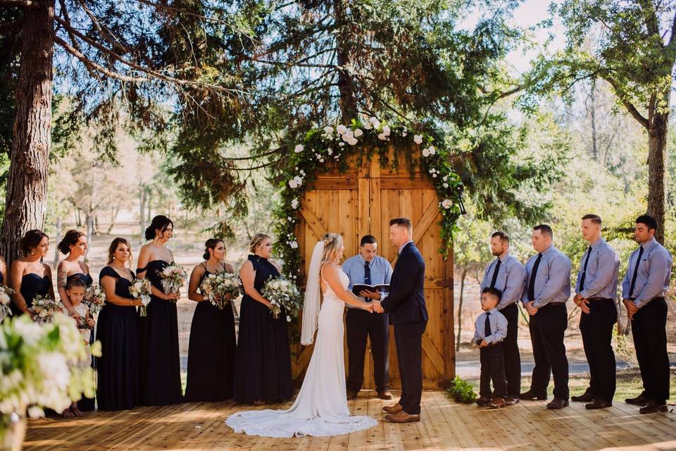 Outdoor wedding ceremony