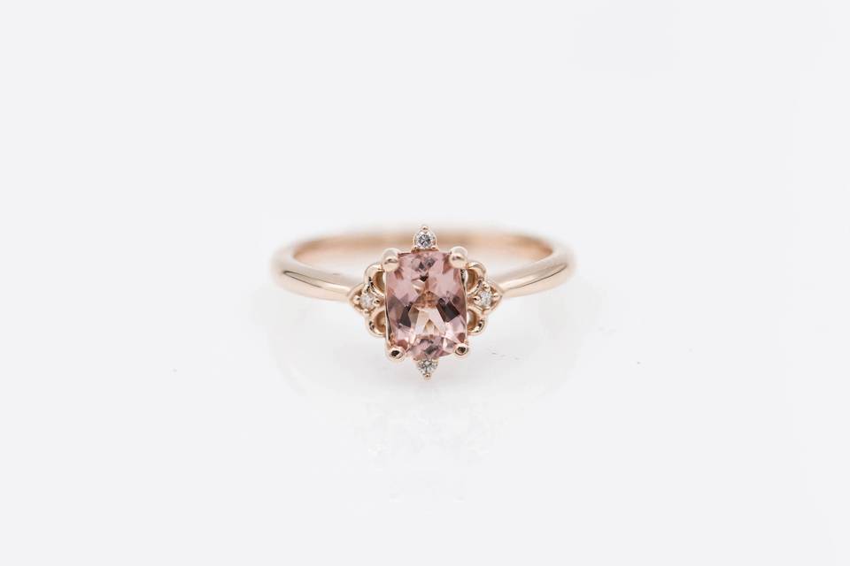 Morganite and rose gold