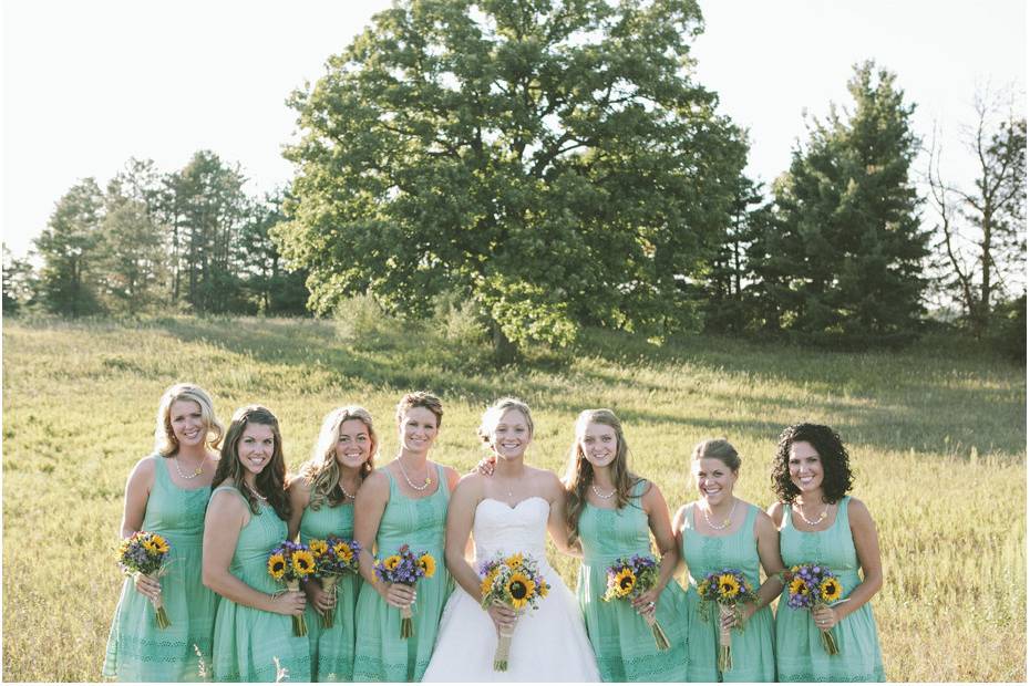 Bride with the bridesmaids
