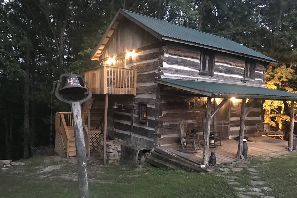 Cabins at night