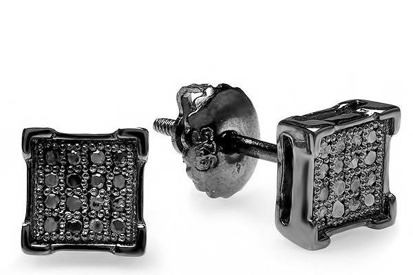 Black rhodium plated earings