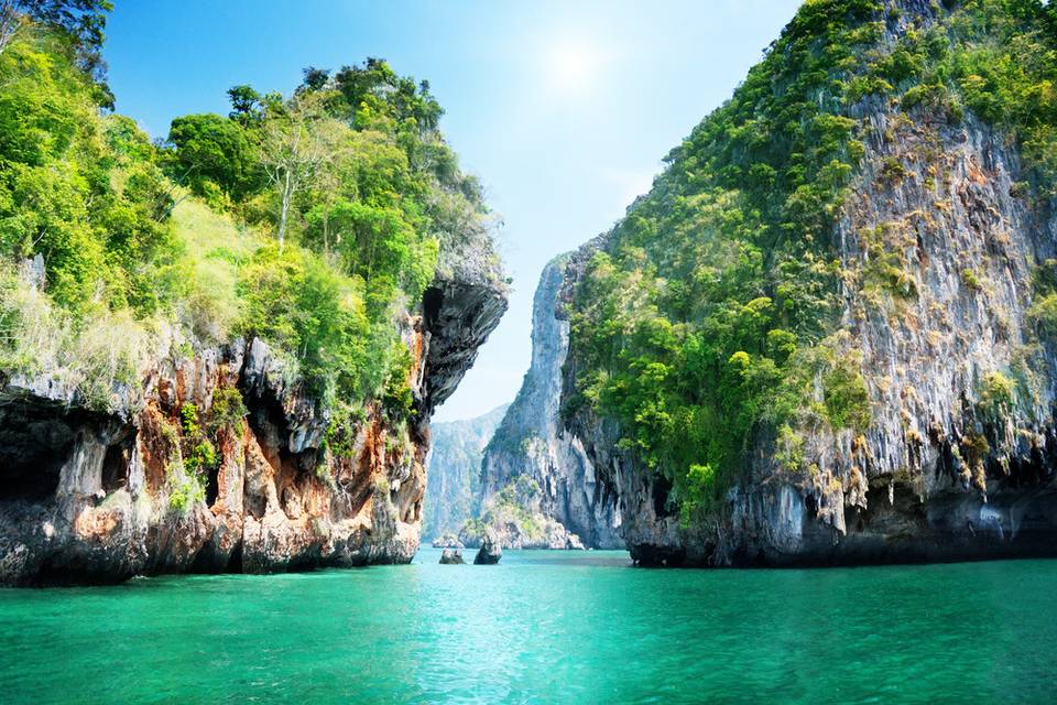 Waterfalls and clear waters