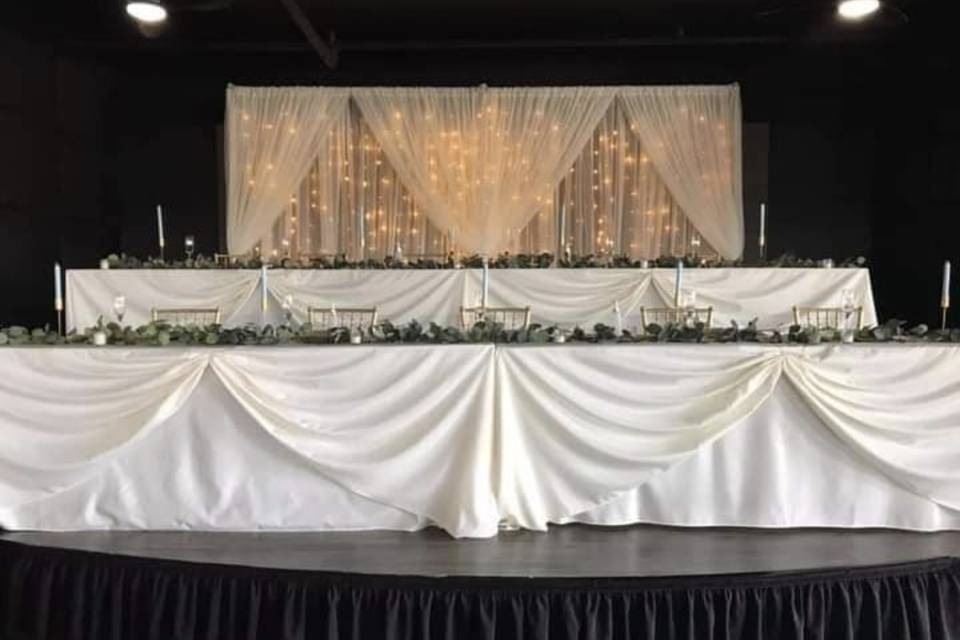 White bridal tables