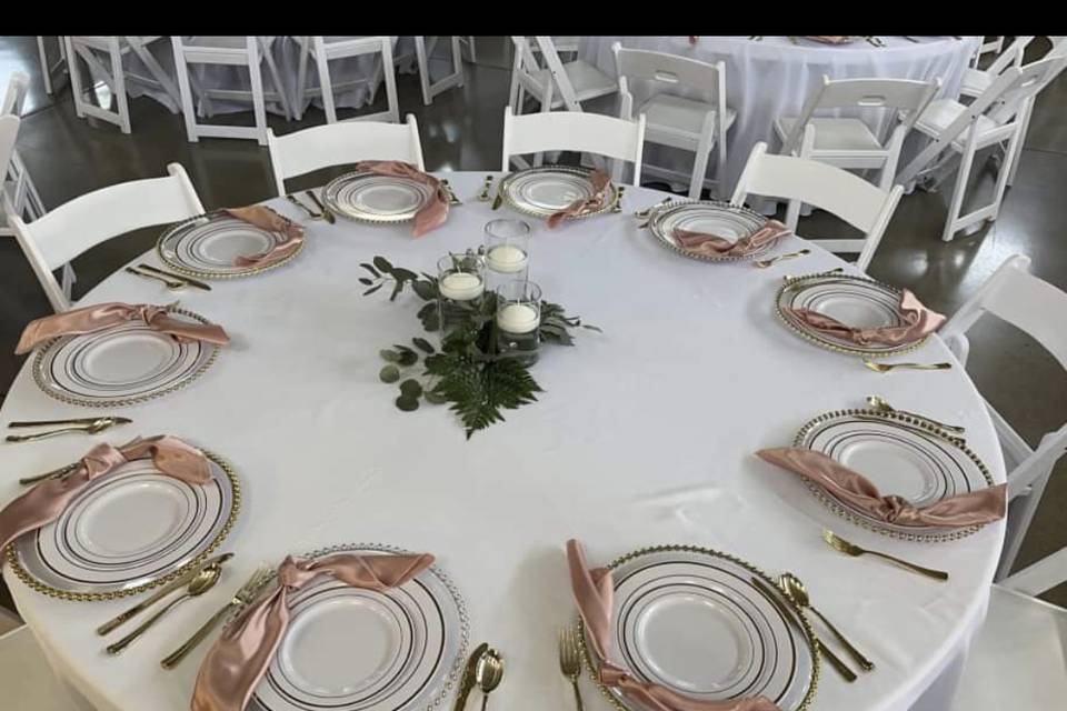 Rose gold and white