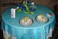 Table set-up with floral centerpiece