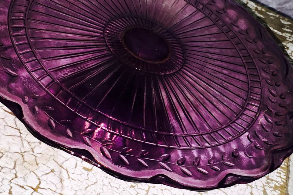 Purple Cake Stand, Vintage Wedding Rentals