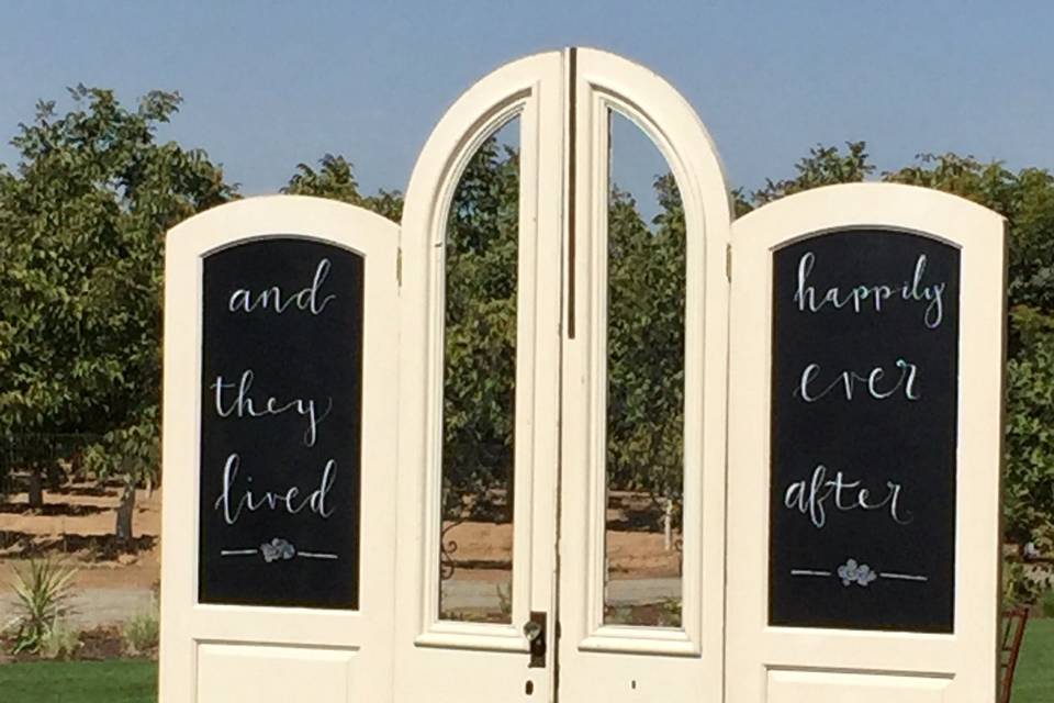 Antique Cathedral Entry Doors with Giant Chalkboards
@sweetlifevintagerentals