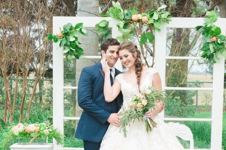 Vintage Shabby White French Doors  Photo: Miranda Munoz Photography @sweetlifevintagerentals