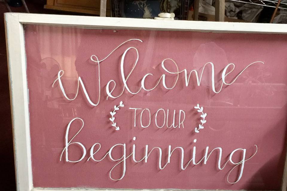 Vintage Window Wedding Sign @sweetlifevintagerentals