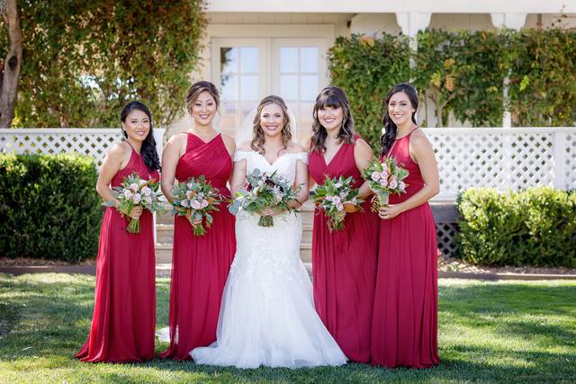 Bride with bridesmaids