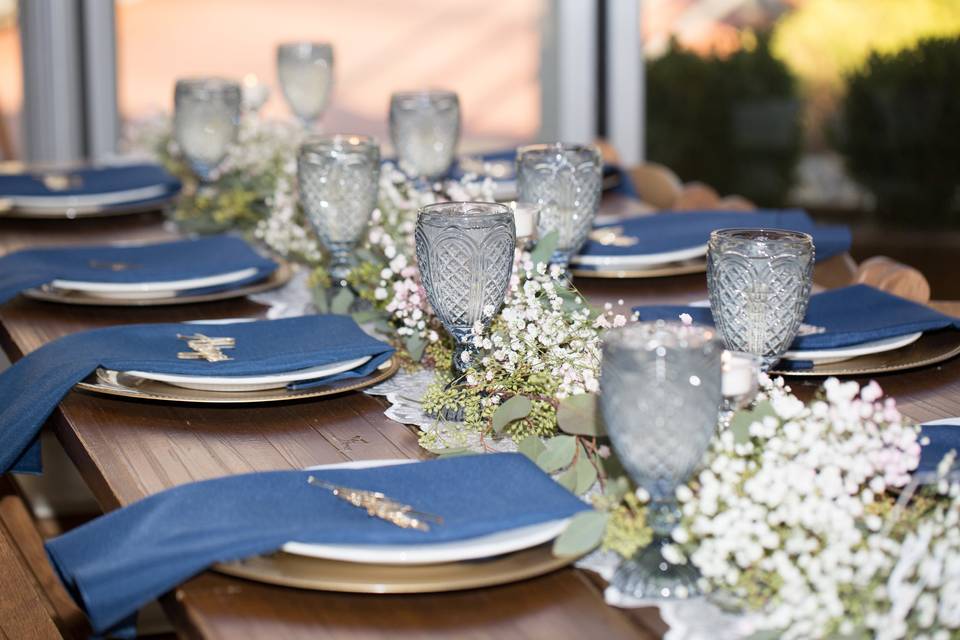 Blue Table Decor