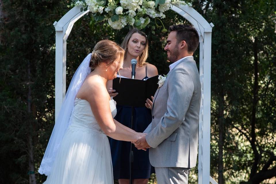 The bride and groom