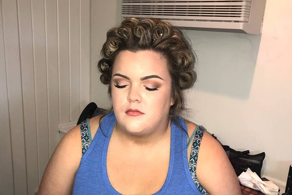 A bridesmaid ready for the day