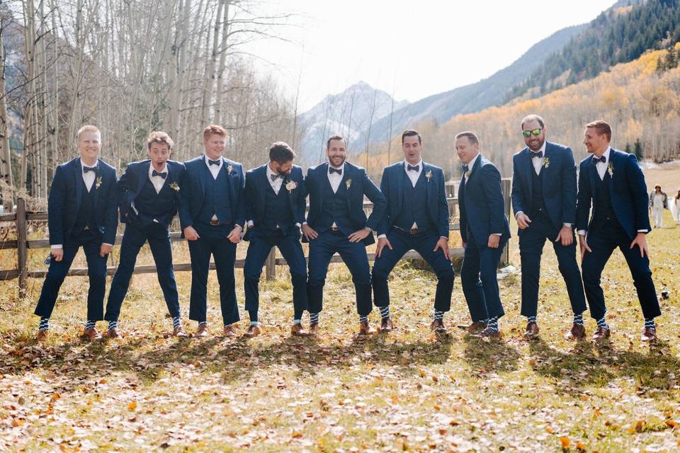 The groom with his groomsmen