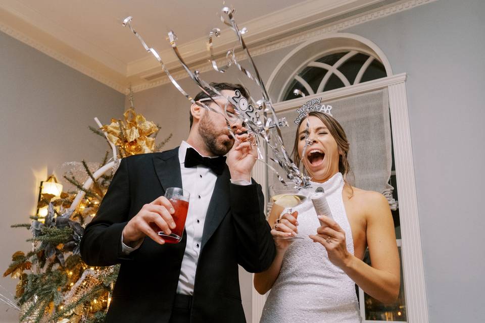 Happy new year bride and groom