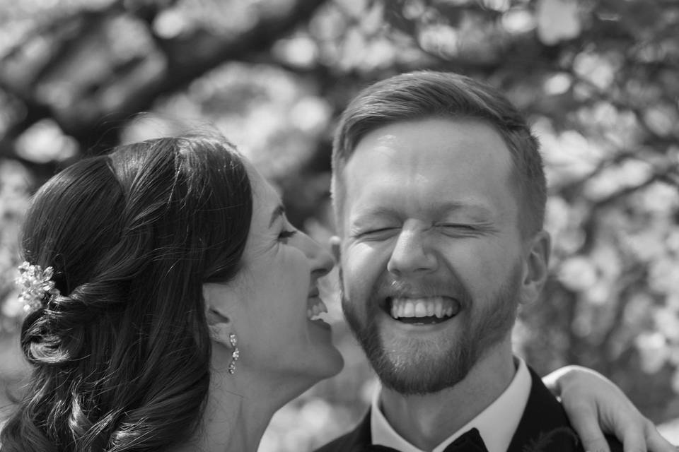 Bride and groom joy