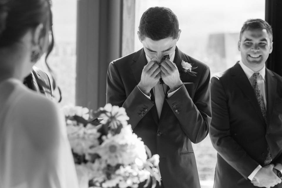 Groom cries during vows
