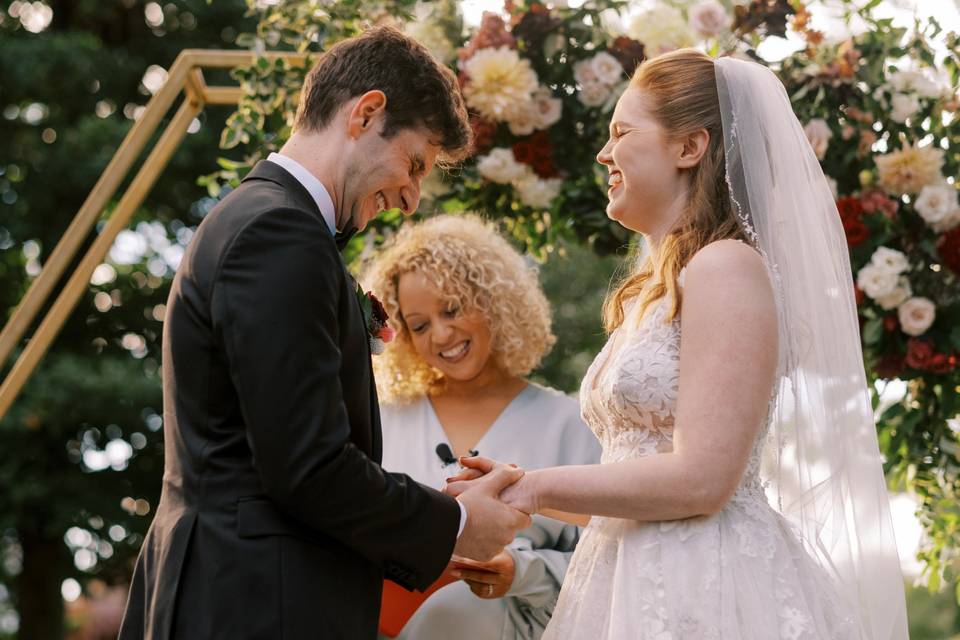 Flower girl in awe