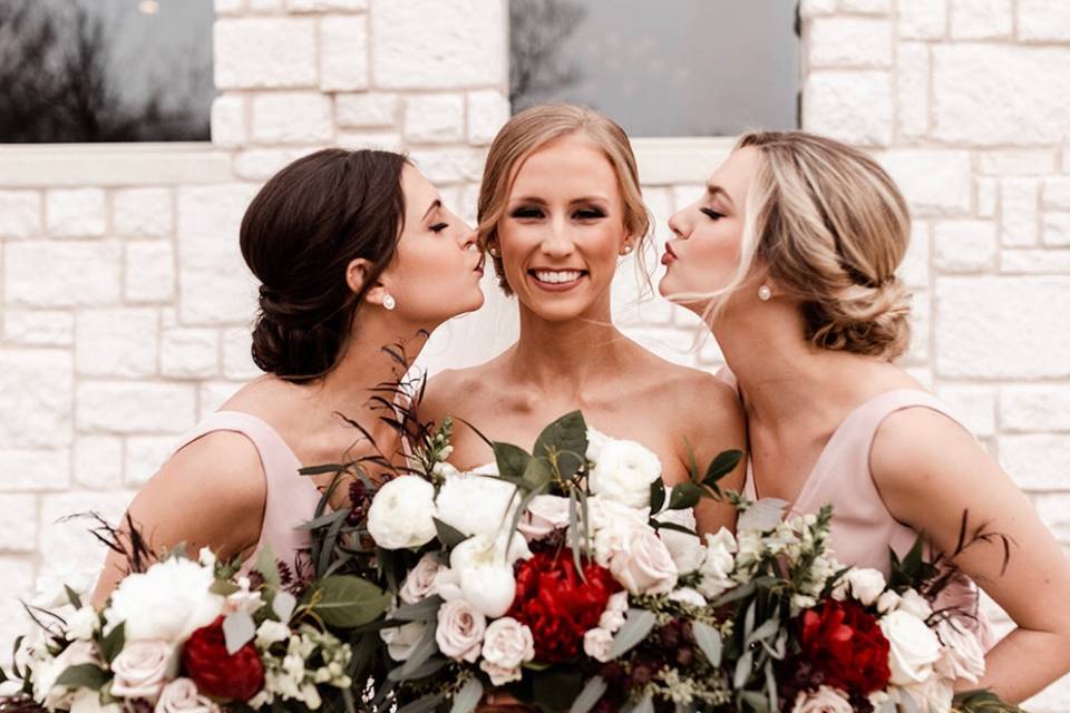 Burgundy and blush bouquet