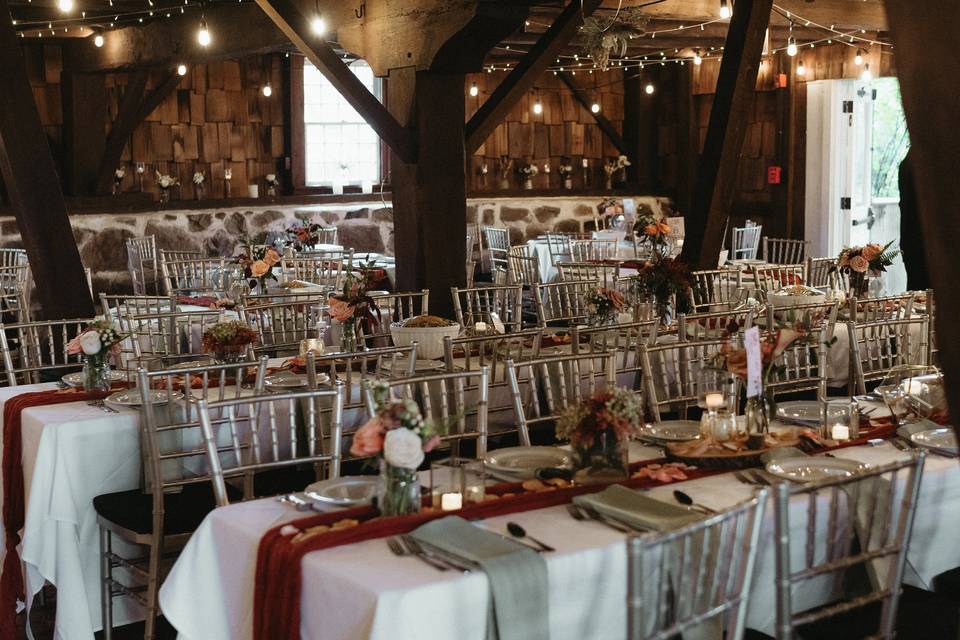 Reception on lower level barn