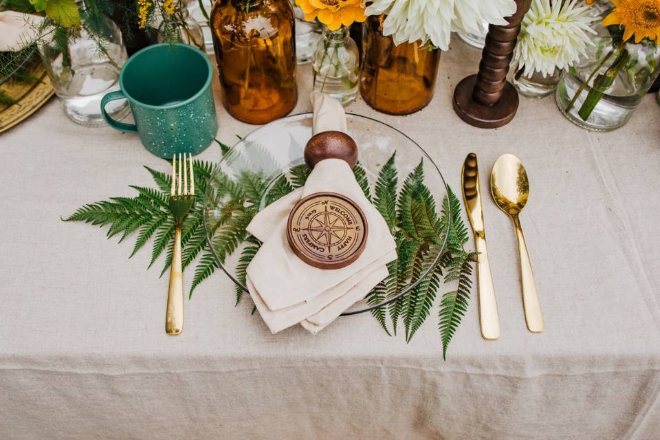 Fern and Flower Tablescape