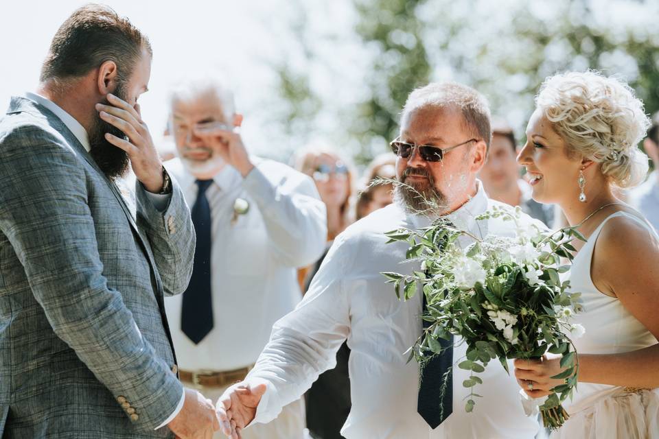 Groom meets bride