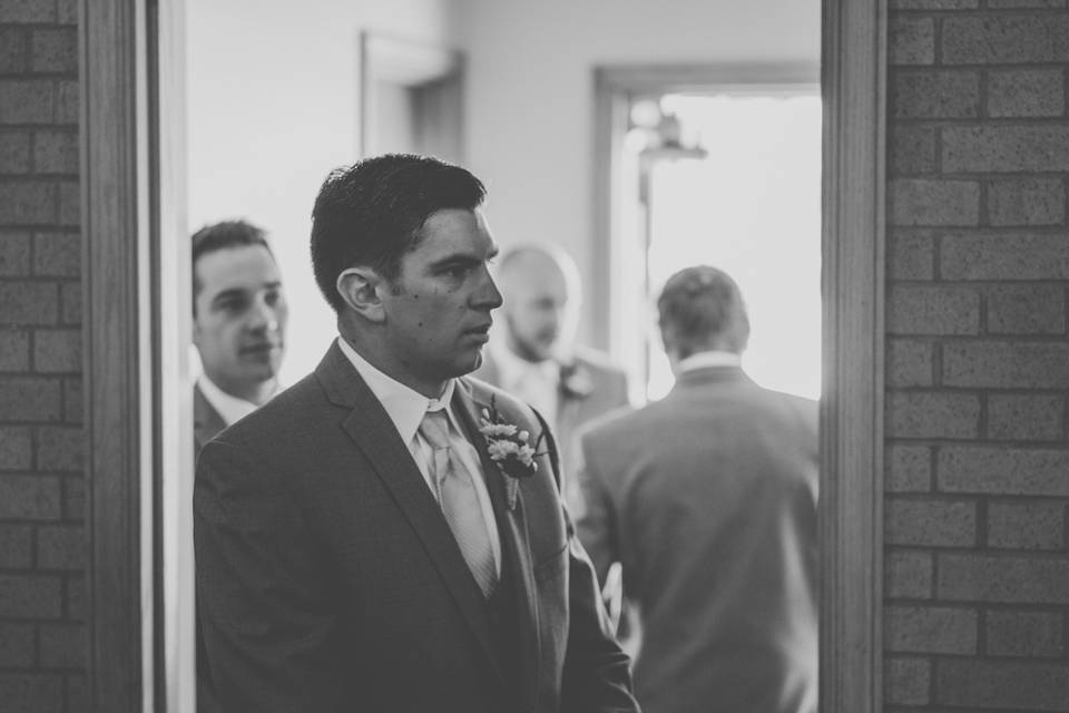 Groom patiently waiting