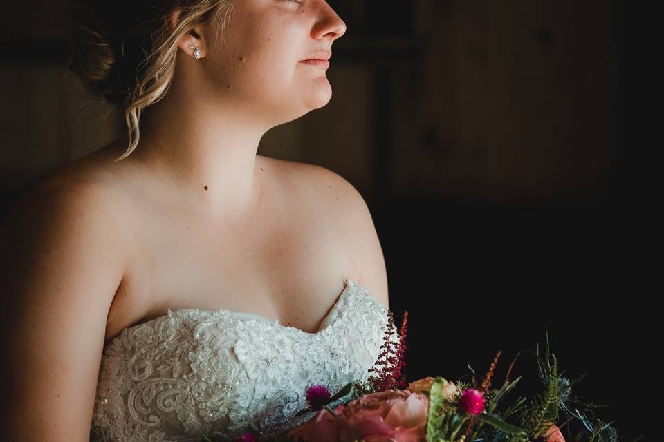 Bride waiting to walk